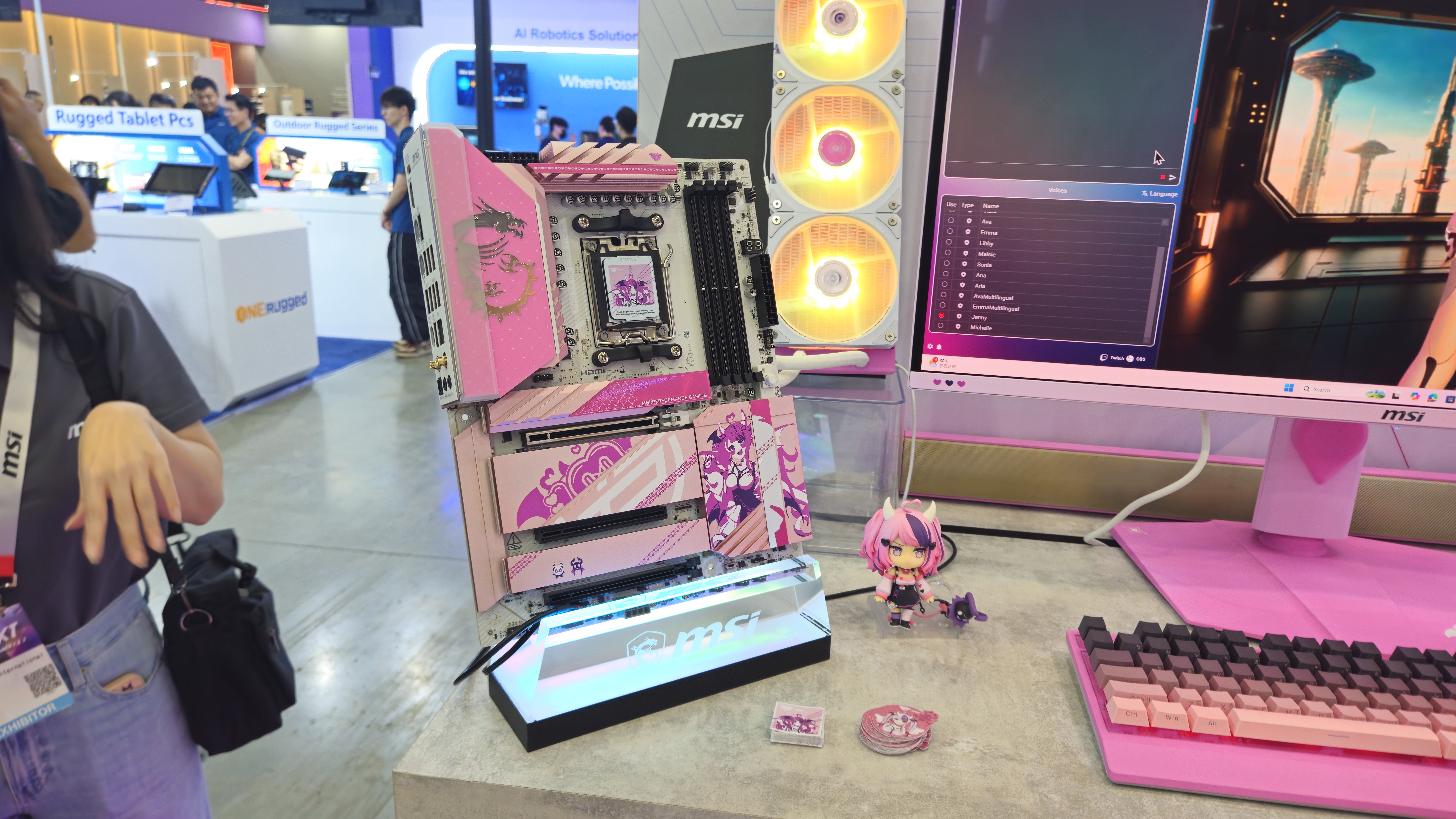 An MSI IRONMOUSE-themed gaming PC on display at Computex 2025