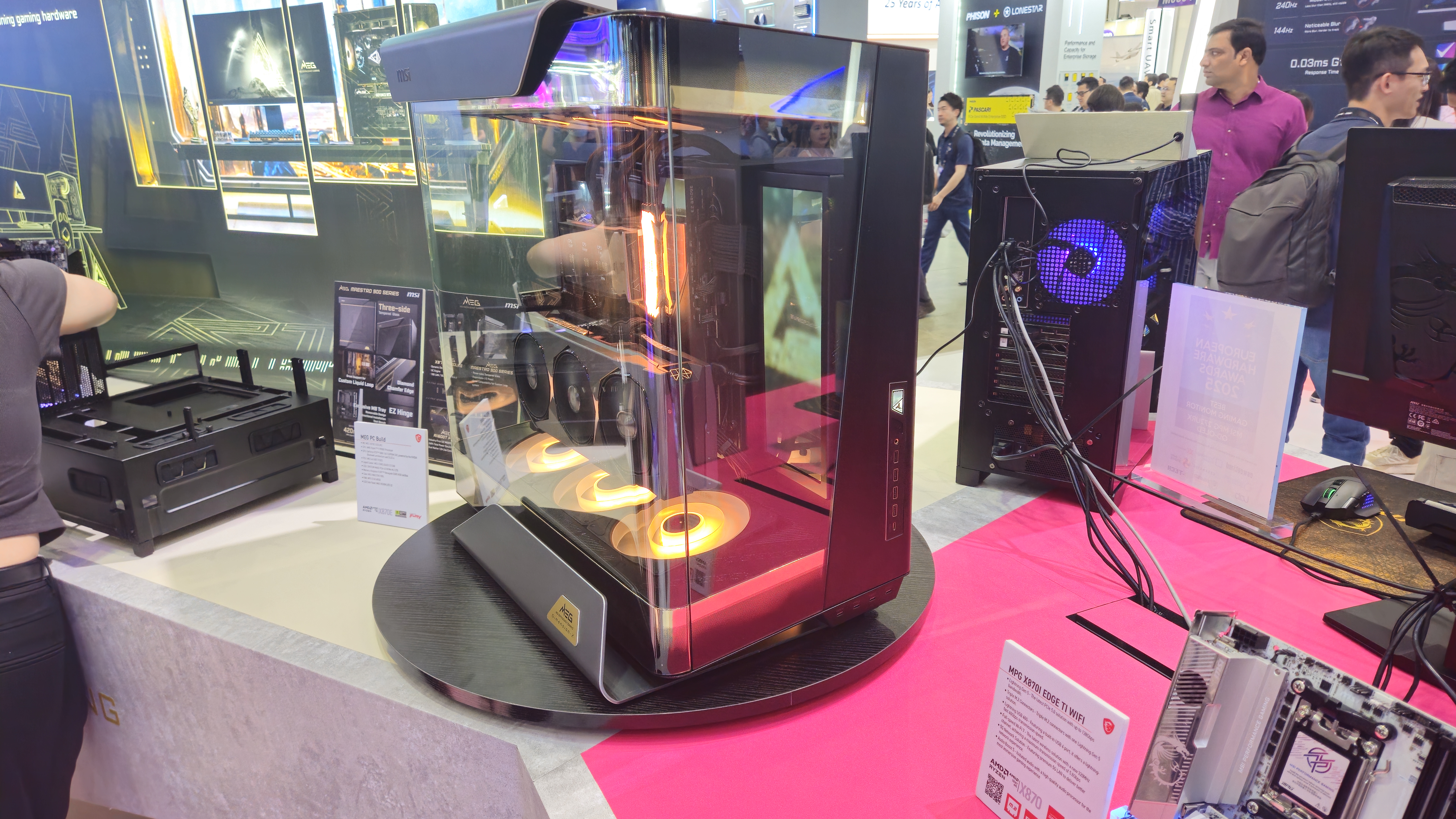 An MSI MEG PC case on display at Computex 2025