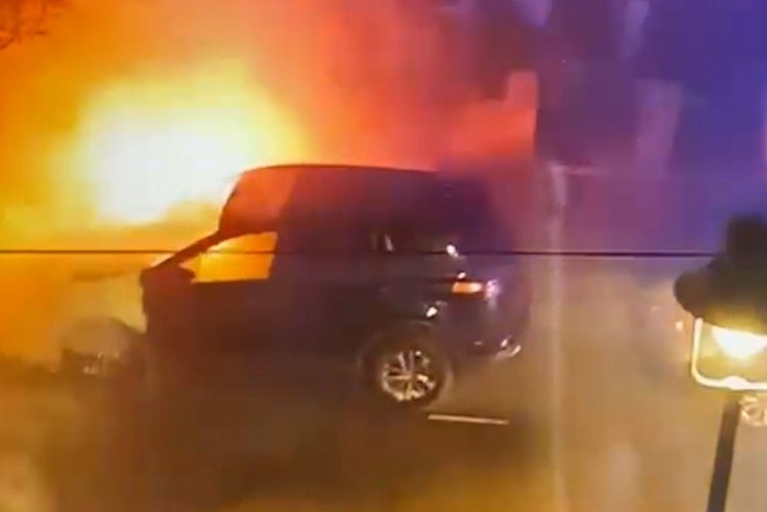 A car was also set alight outside Starmer’s property