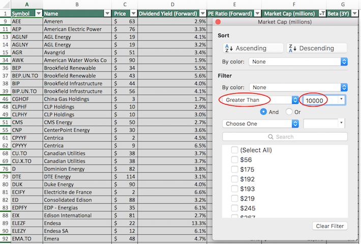 Utility Dividend Stocks Landing Page Excel 4
