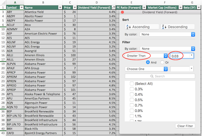 Utility Dividend Stocks Landing Page Excel 6