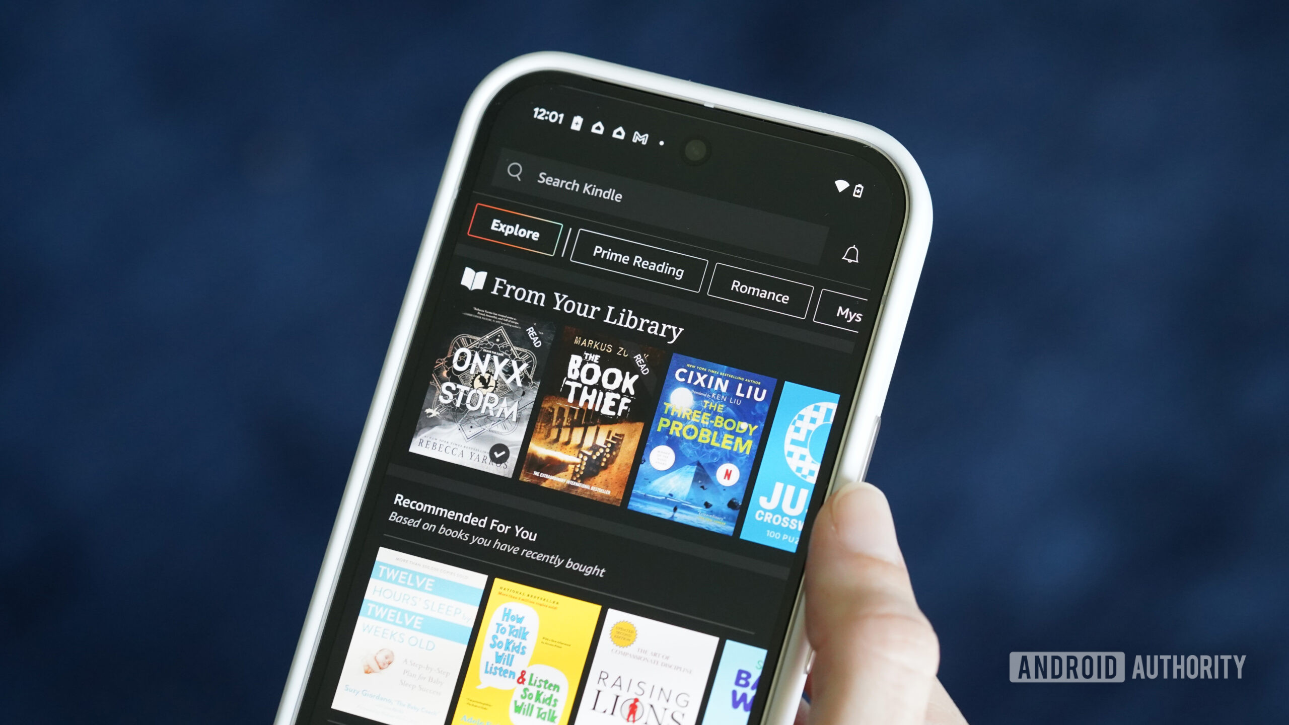 A user accesses the Kindle app on their Pixel 9.