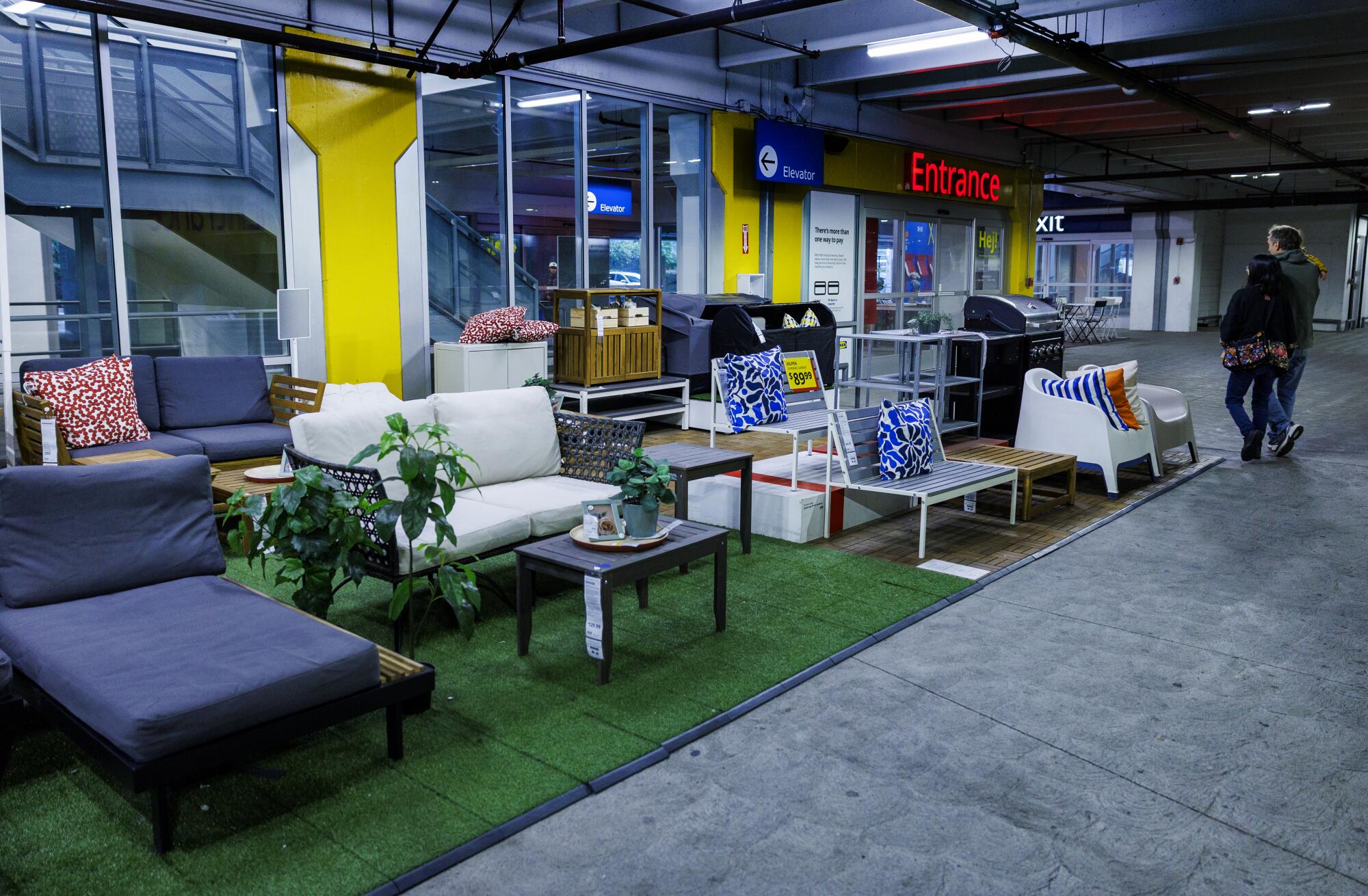 Outdoor furniture on display 