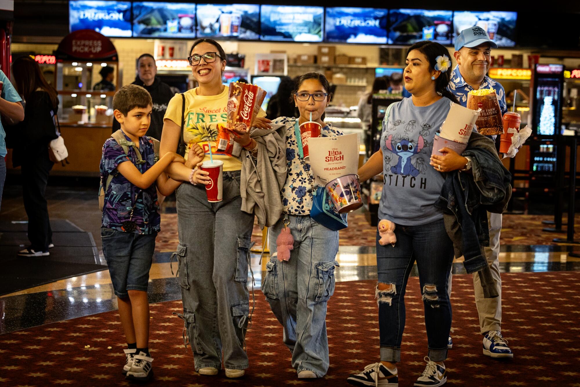 Movie goers attend showings of "Lilo & Stitch" at AMC Century City.