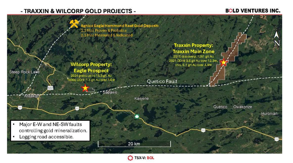 Bold Ventures' Traxxin gold project
