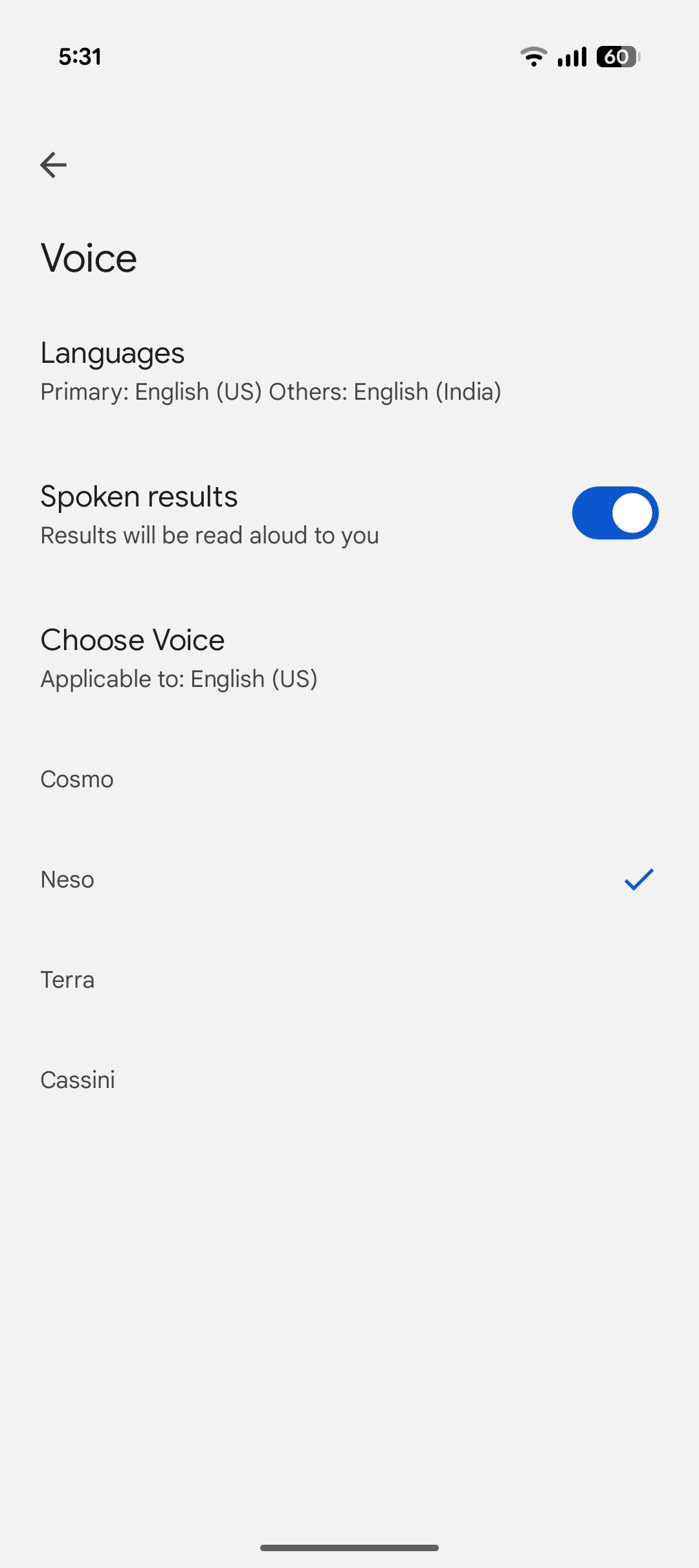 Names of new Google AI voices