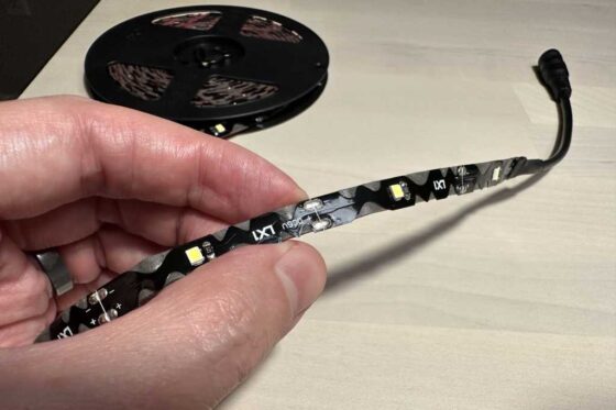 I stuck this  LED strip on the back of my TV. My eyes thank me daily