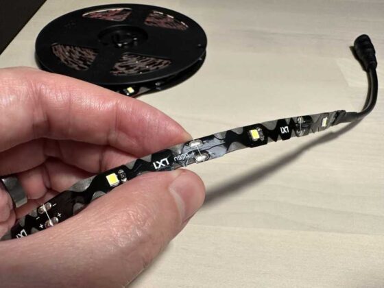 I stuck this  LED strip on the back of my TV. My eyes thank me daily