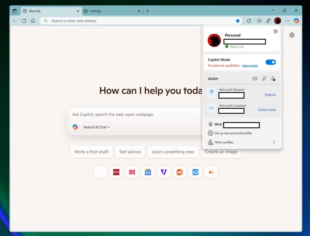 Here's what the new 'Copilot Mode' within Edge looks like