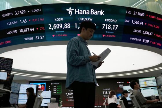 Asian shares slip as worries about U.S. debt send Wall St tumbling