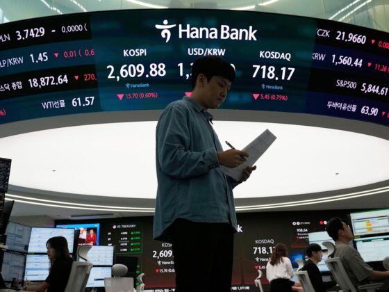 Asian shares slip as worries about U.S. debt send Wall St tumbling
