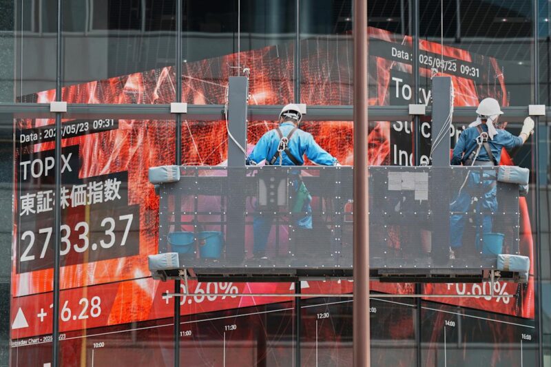 Asian stocks rise and oil prices slip after Treasury yields ease