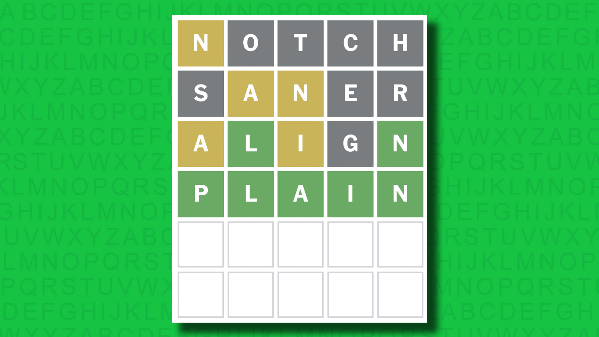 NYT Wordle answer for game 1469 on a green background