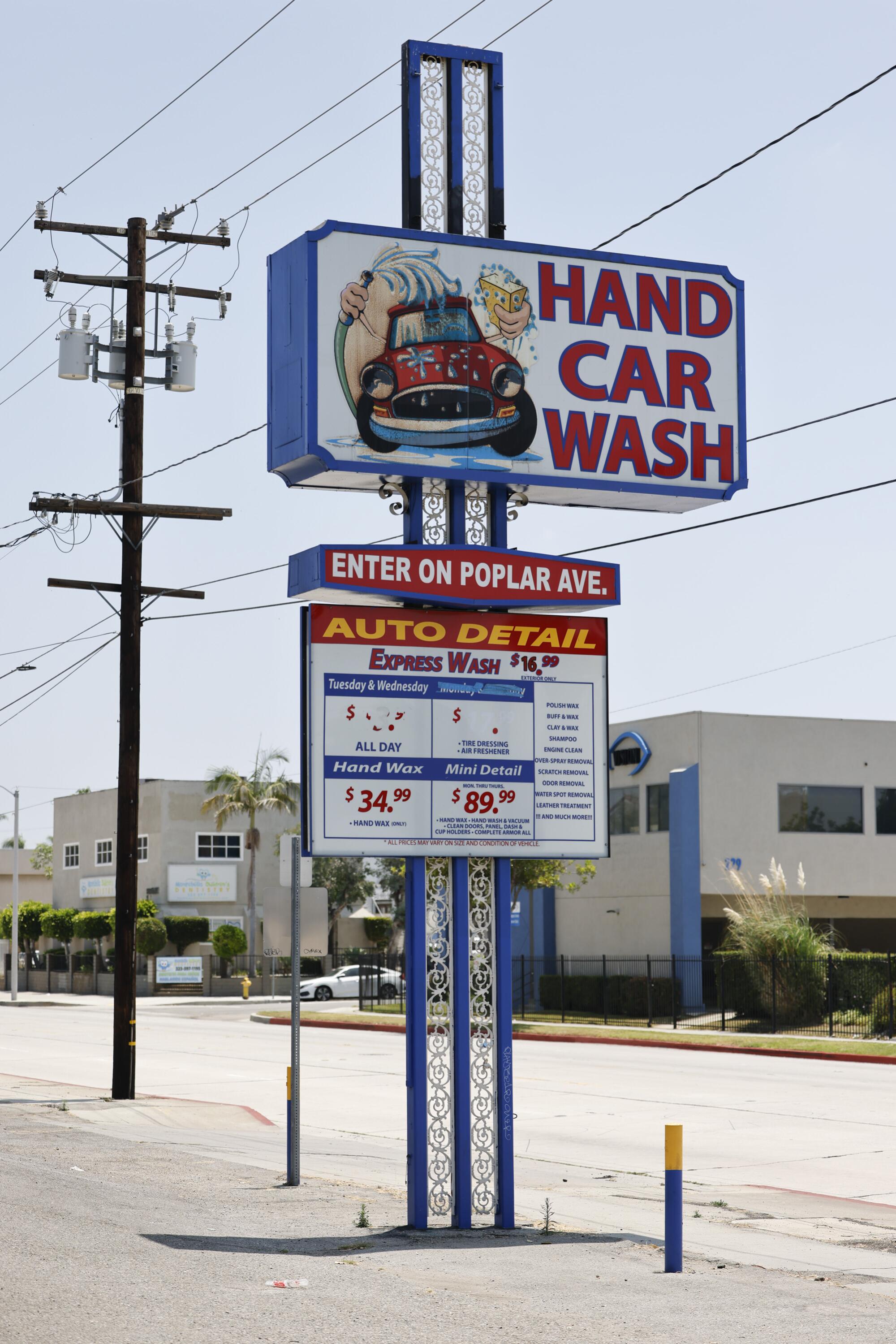 Hand Car Wash sign