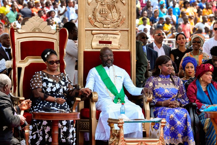 Liberia’s President George Weah during his swearing-in ceremony 