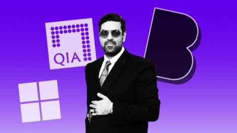 Sachin Dev Duggal surrounded by logos of QIA, Builder.ai and Microsoft
