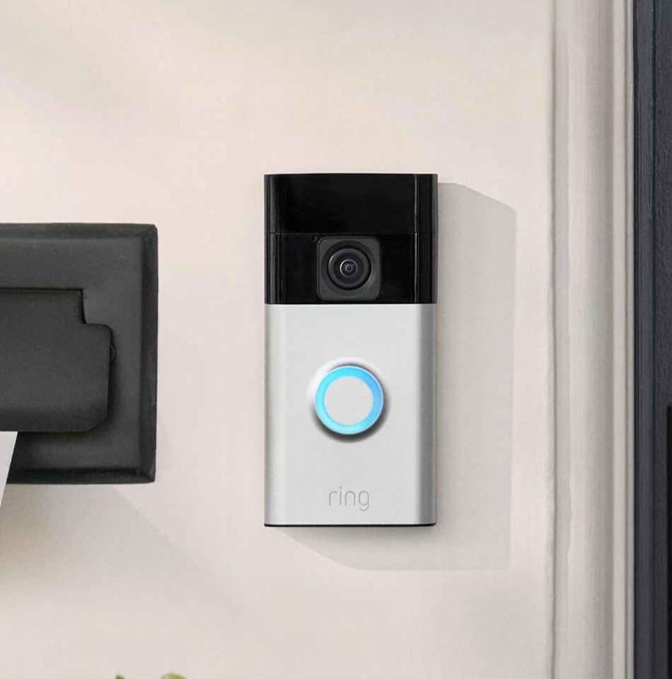 Ring Battery Doorbell mounted on house