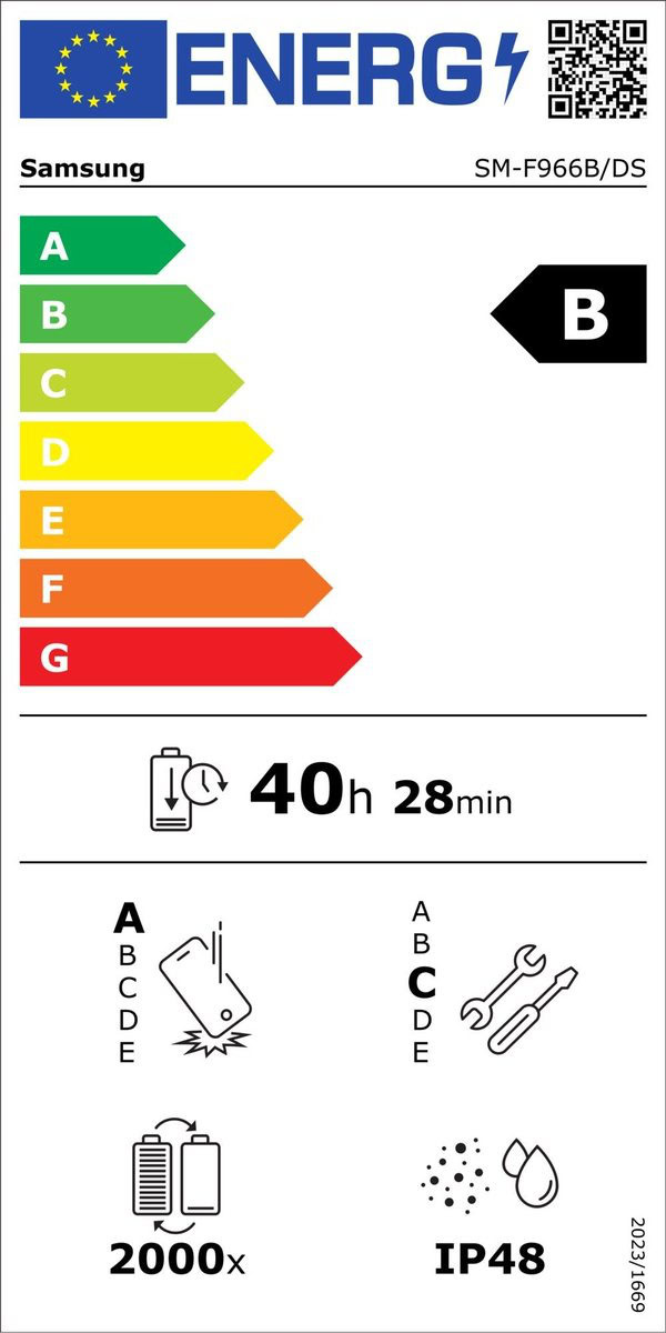 Galaxy Z Fold 7 leaked EU energy label