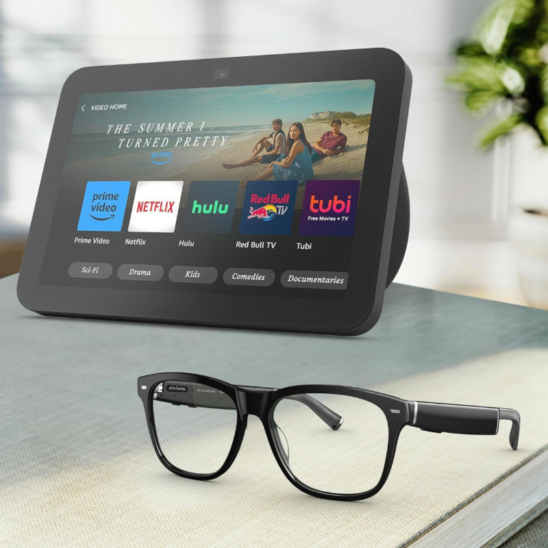 Amazon is selling the $450 Echo Smart Glasses and Echo Show 8 bundle for only $250, and 'the quality is amazing'