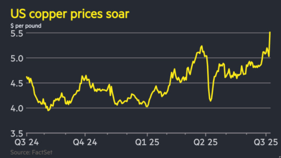 US copper prices rise to record high as Donald Trump threatens 50% tariff