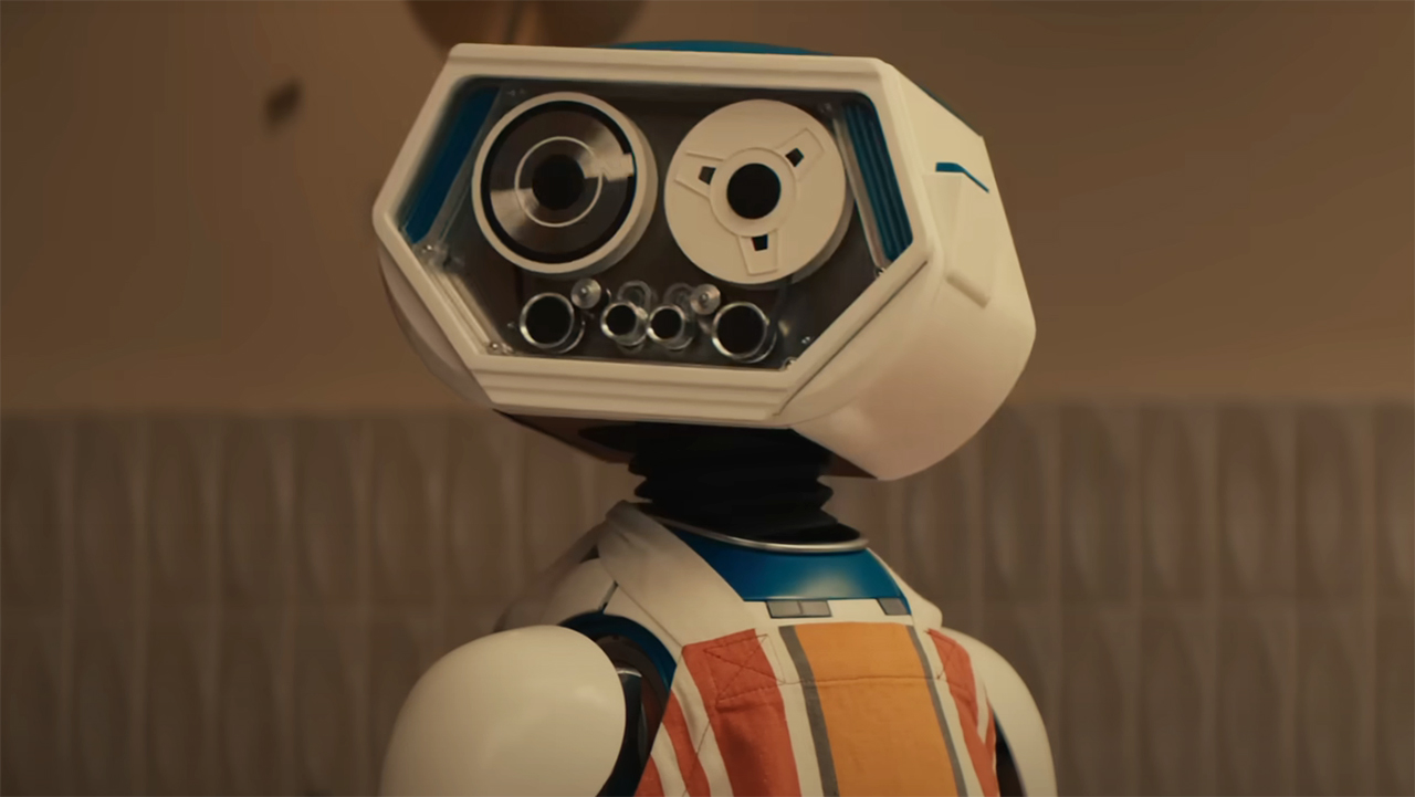 H.E.R.B.I.E. looking at an off-camera Ben Grimm in The Fantastic Four: First Steps