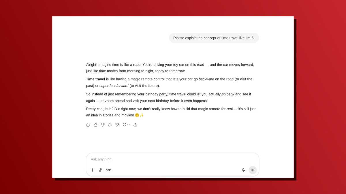 ChatGPT one-line prompt explain like Im 5 screenshot