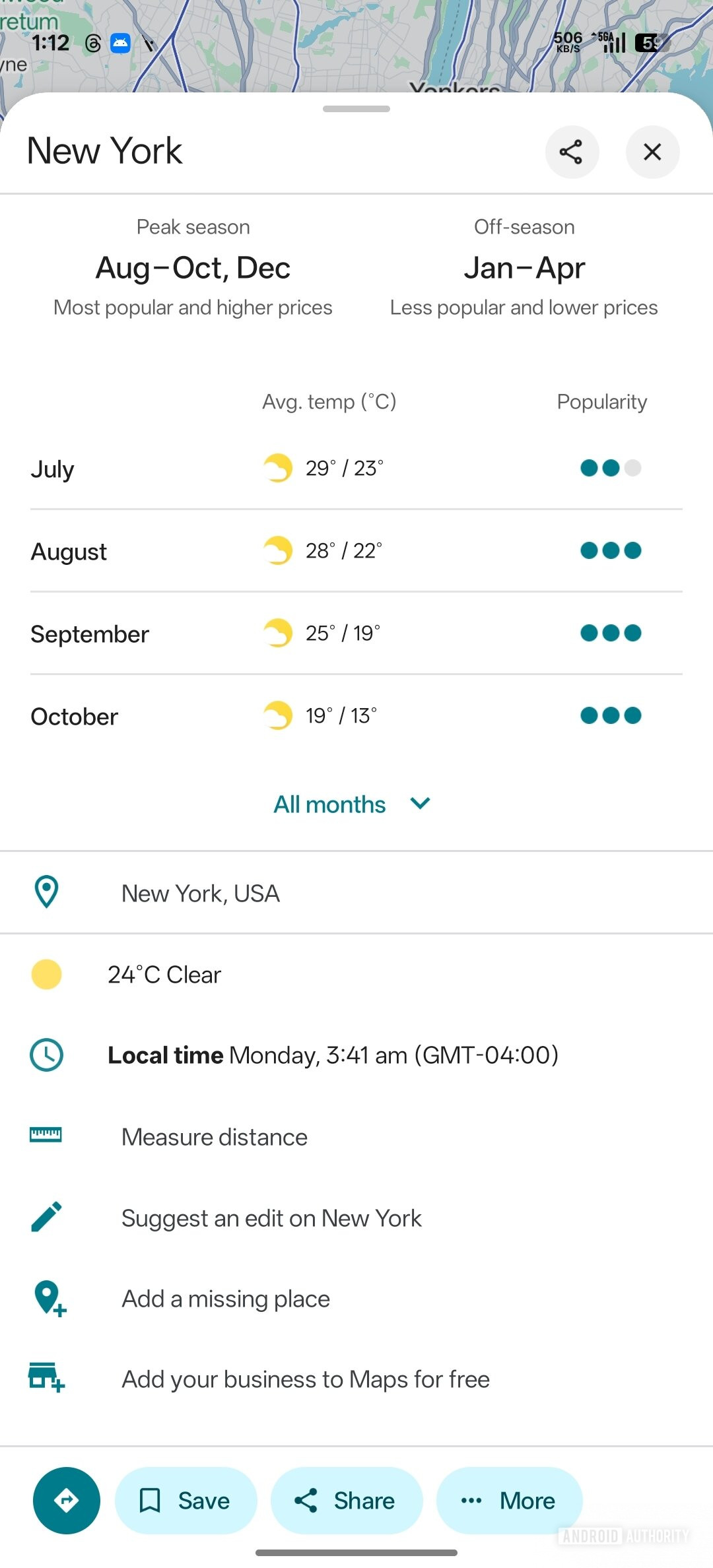 Google Maps location old UI