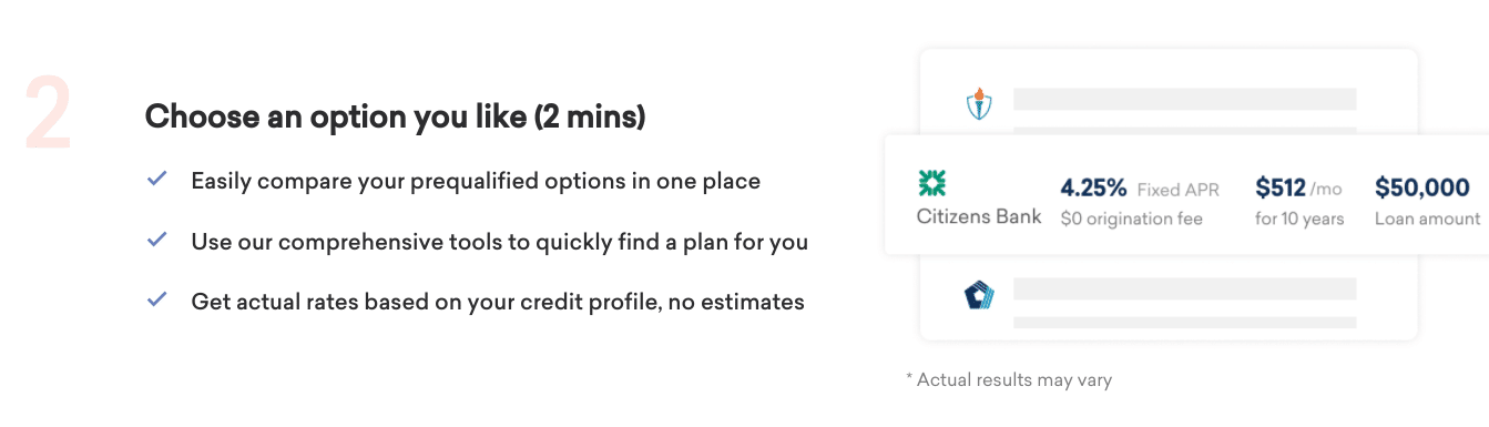 credible review: compare your options across multiple lenders | Source: Screenshot by The College Investor