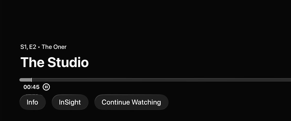 Liquid Glass in the video player, with 