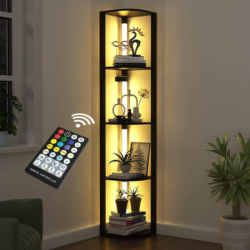 Amazon is selling a $150 modern corner shelf with built-in lights for $73, and it 'makes such a statement'