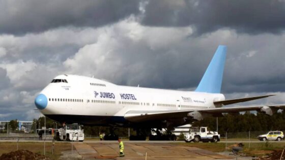 An iconic 'airplane hotel' is left abandoned after bankruptcy