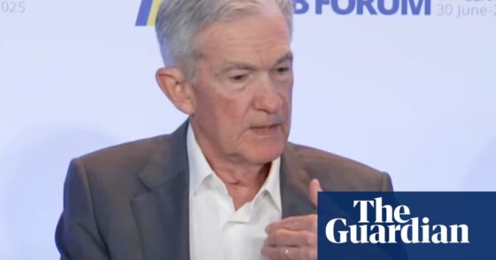 Federal Reserve chair blames Trump’s tariffs for preventing interest rate cuts | US news