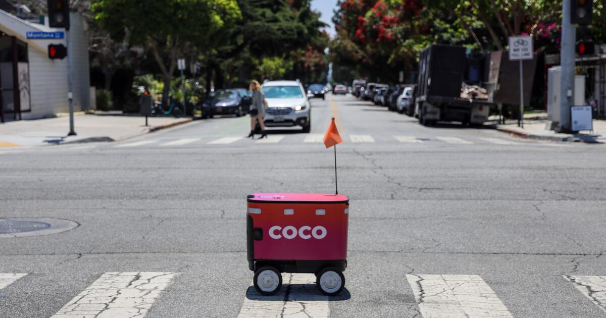 Food delivery robots are becoming more commonplace in Los Angeles