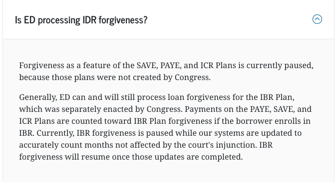 ED FAQ IDR Forgiveness