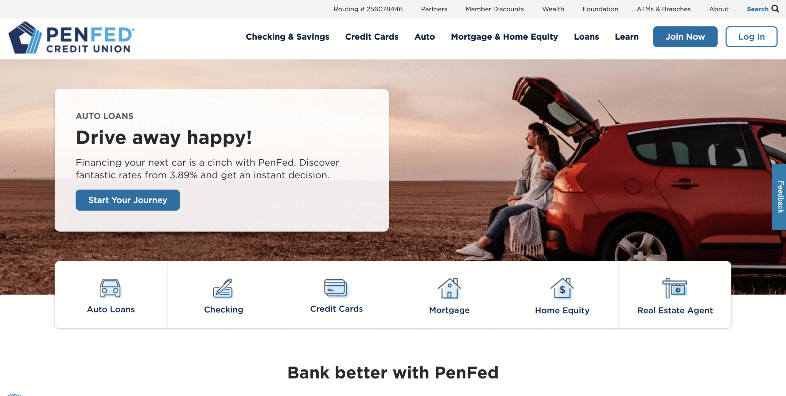 PenFed Credit Union homepage PenFed Credit Union