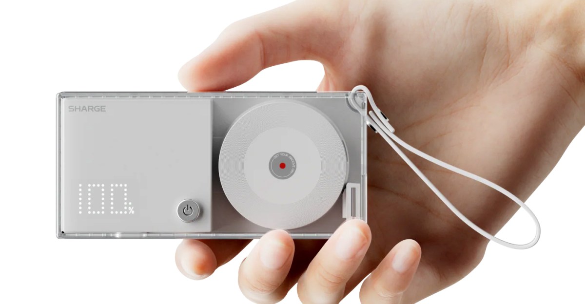 Sharge added a rechargeable battery to its sleek retractable charger