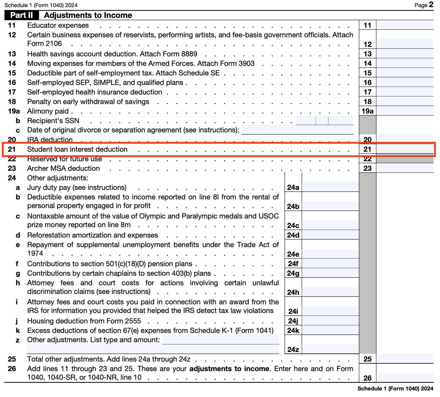 Where To Claim Student Loan Interest Deduction On Form 1040 | Source: The College Investor