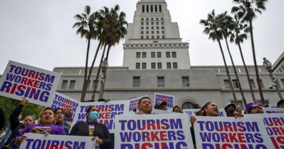 Union launches dueling ballot measures, escalating fight over L.A.’s tourism worker wage hike