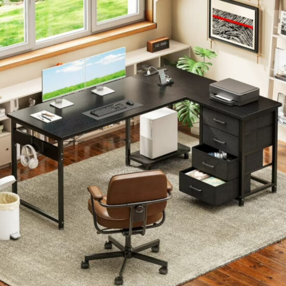 Walmart is selling a 0 L-shaped computer desk for , and shoppers say it has 'plenty of space for everything'