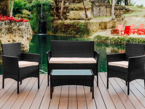 Wayfair is selling a 'cute' 0 4-piece patio set for 4 that shoppers say 'transformed' their outdoor space