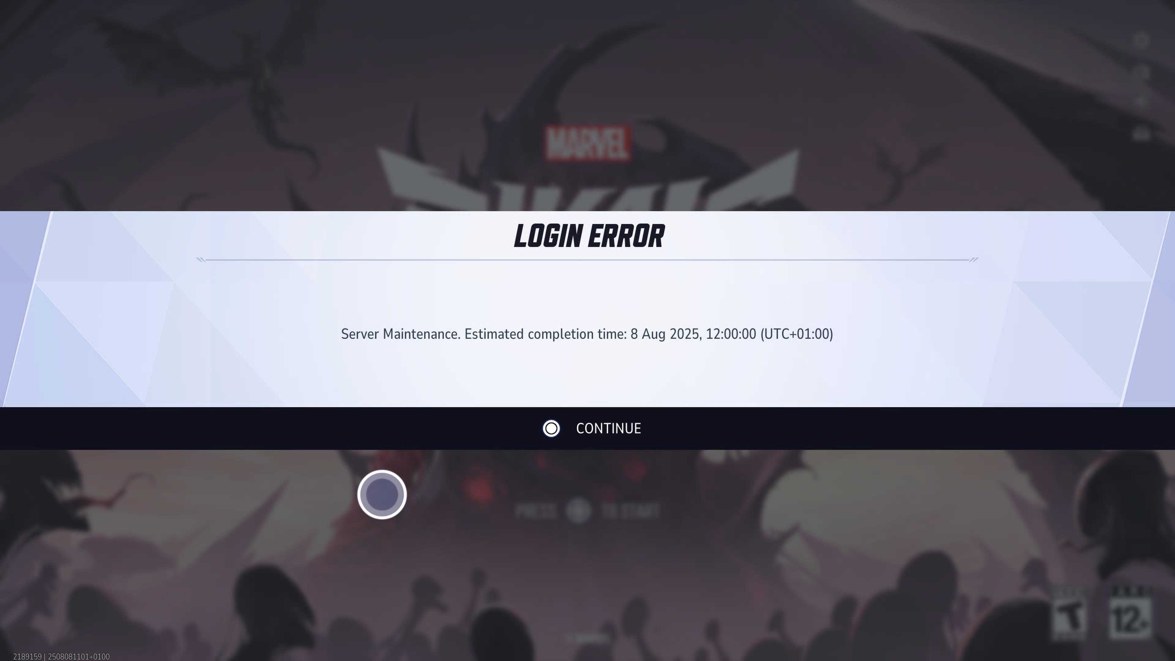 Marvel Rivals Login Error