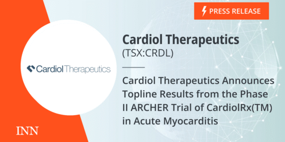 Cardiol Therapeutics Announces Topline Results from the Phase II ARCHER Trial of CardiolRx(TM) in Acute Myocarditis
