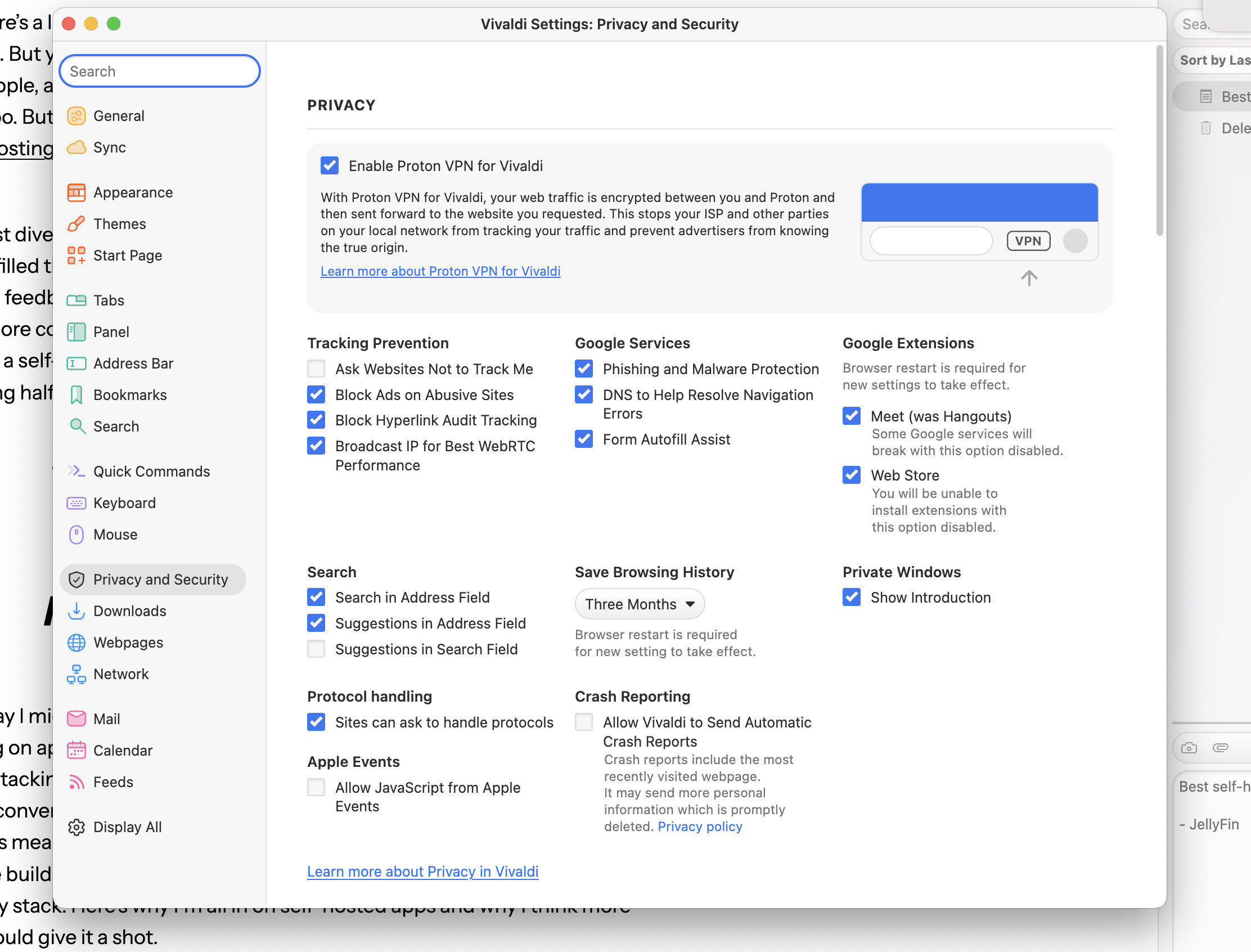 vivaldi privacy settings vivaldi privacy settings