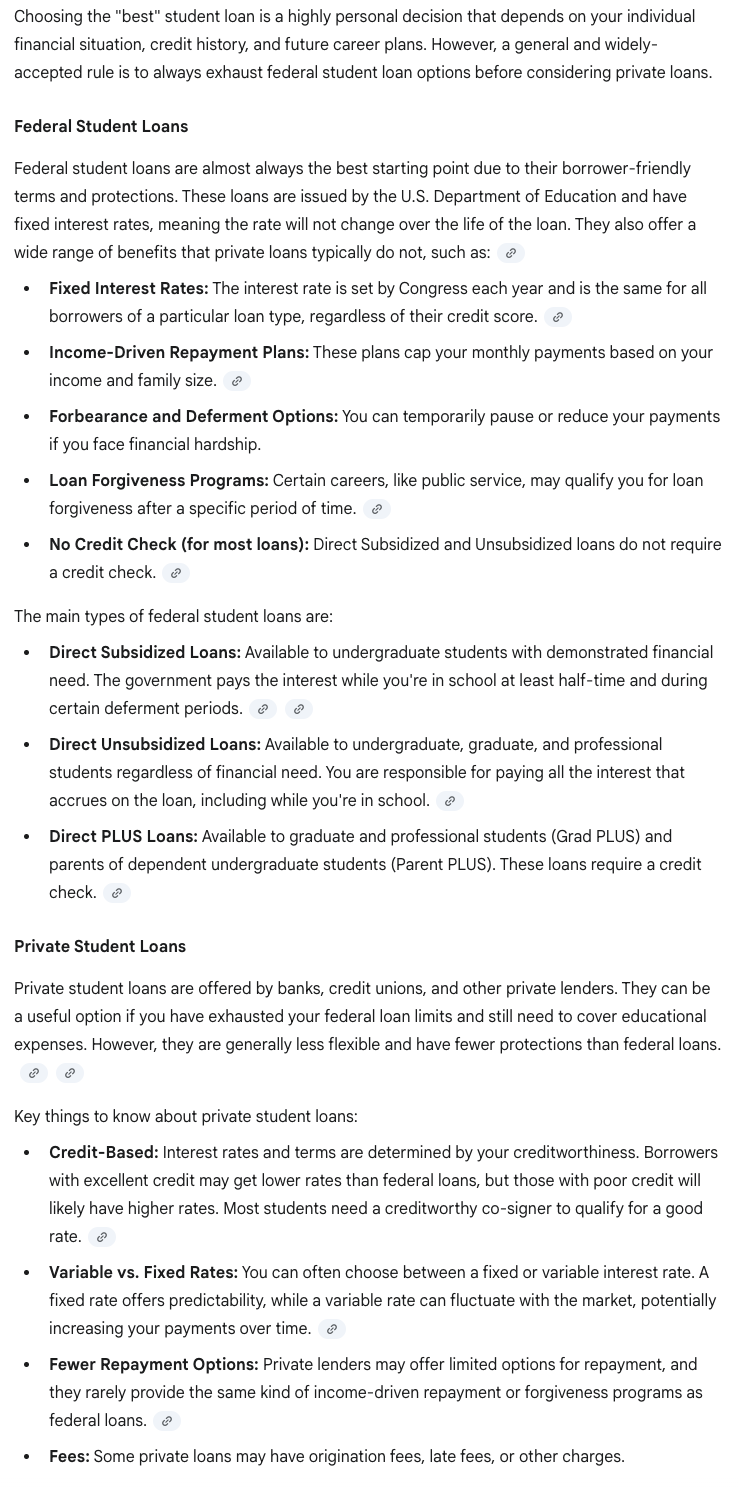 Gemini Google Gemini Answer | Screenshot By The College Investor