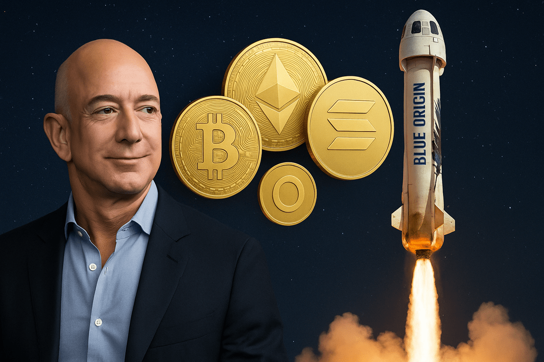 Jeff Bezos' Blue Origin Now Accepts Bitcoin, Ethereum And SOL