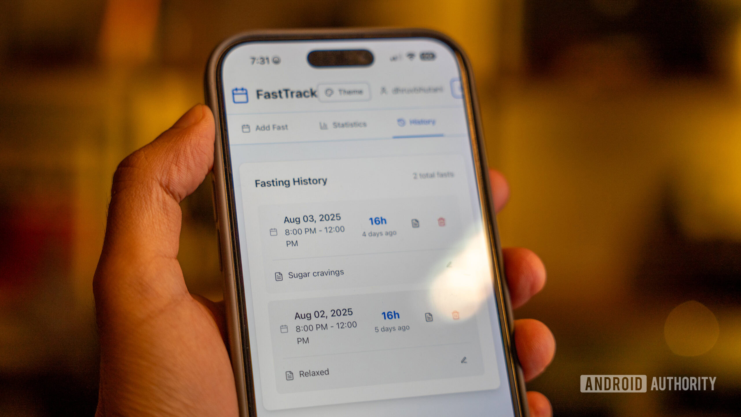 fasttrack intermittent fasting tracker history
