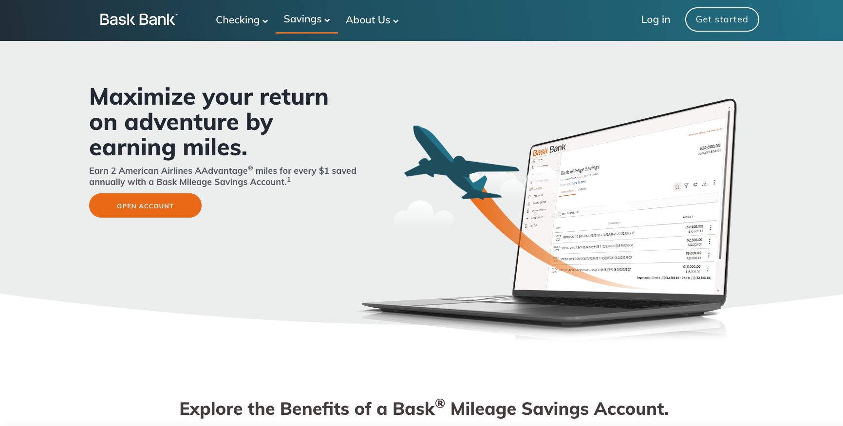 Bask Bank Mileage Savings screenshot