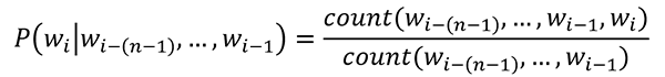 n-gram model equation