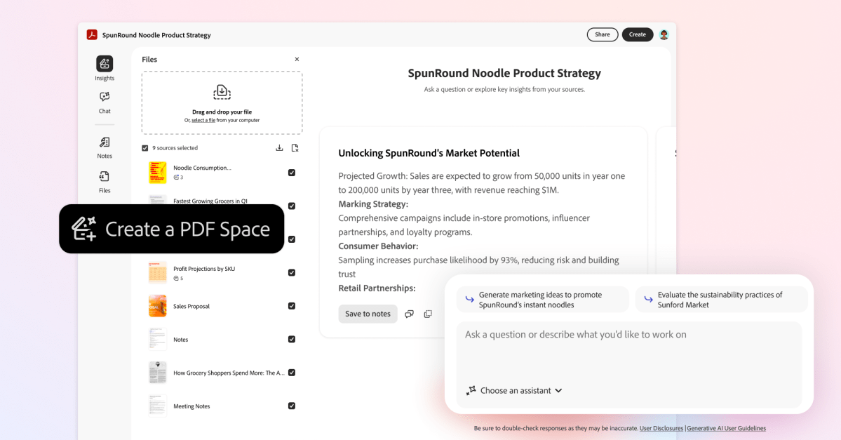 Adobe’s AI Acrobat file hub is designed for more than PDFs