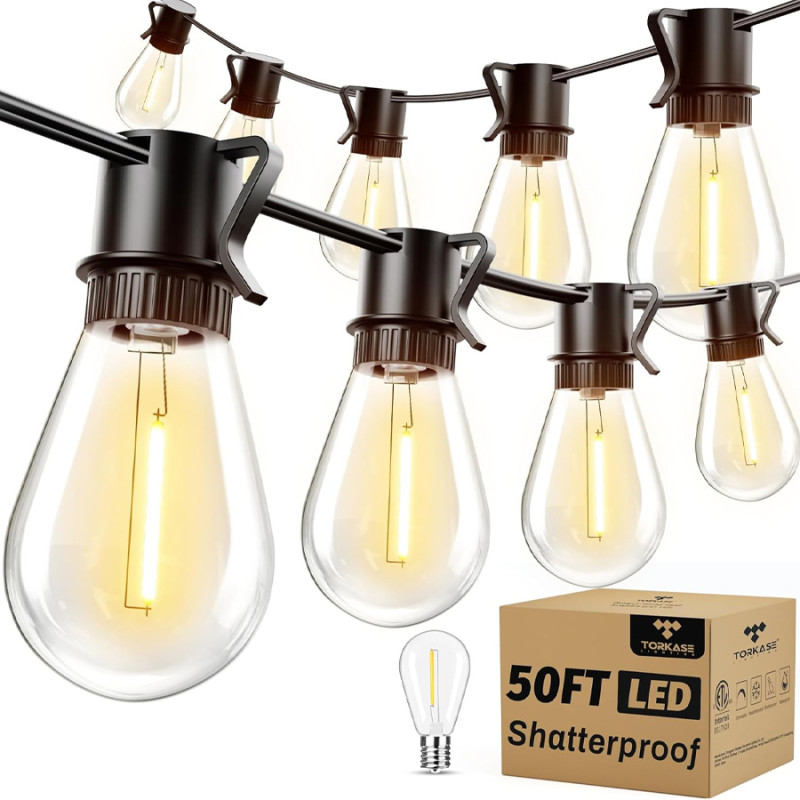 Amazon is selling $60 50-foot outdoor string lights for $19, and shoppers say they 'look great'